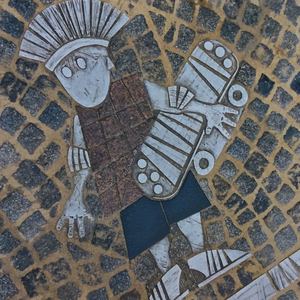 Gera , Geschäftsstrasse "Sorge"  PFLASTERCOMIC